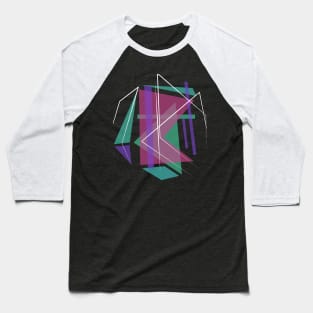 Geometric triangles pink and purple Baseball T-Shirt